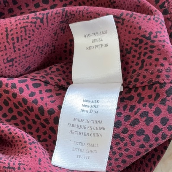 Rebel Red Python Silk Blouse by Rails - Picture 4 of 5